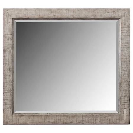 Contemporary Decorator's Mirror with Distressed Finish